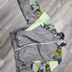 Gray and Multicolor Windbreaker Jacket